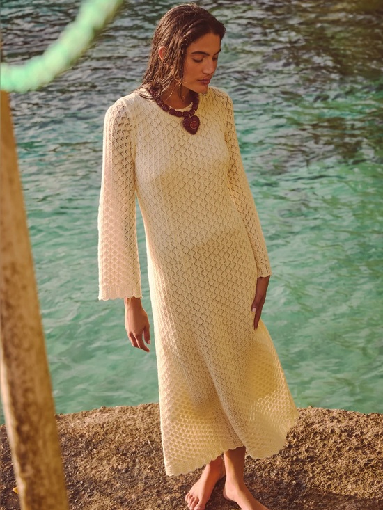 Hyacinth House Dresses & Skirts - NWOT Hyacinth House Cream Pointelle Knit Colby Midi Dress